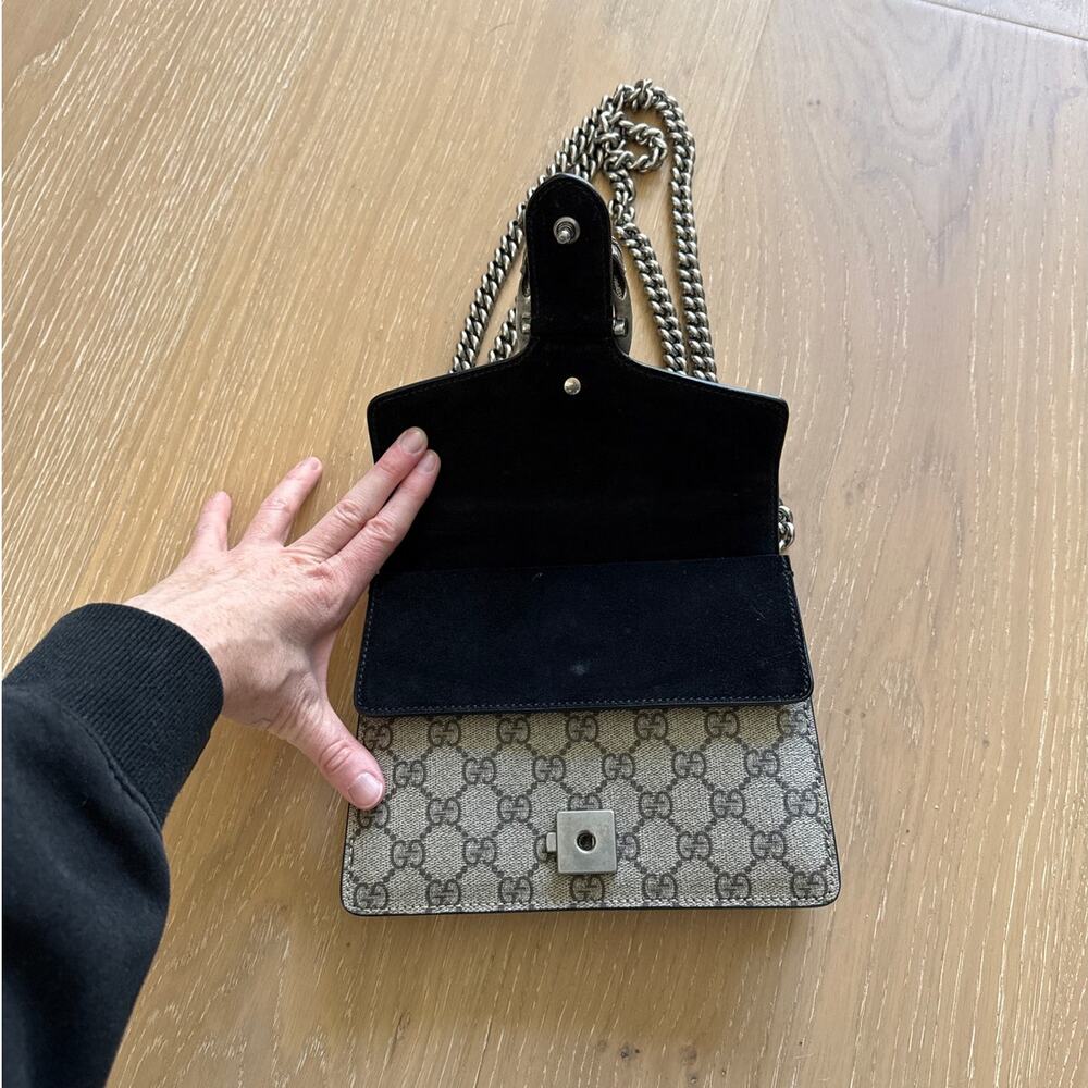 Gucci Dionysus Shoulder Bag Small Brown Black Antique Silver - Picture 5 of 11